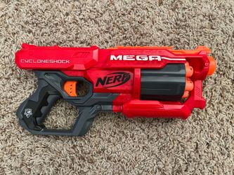 Nerf Cycloneshock Mega uses the Larger Mega Darts