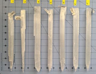 7 Christmas Ornaments: 9 to 10" Selenite white Icicle w Drilled Hole