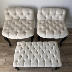 Antique chairs & foot Stool