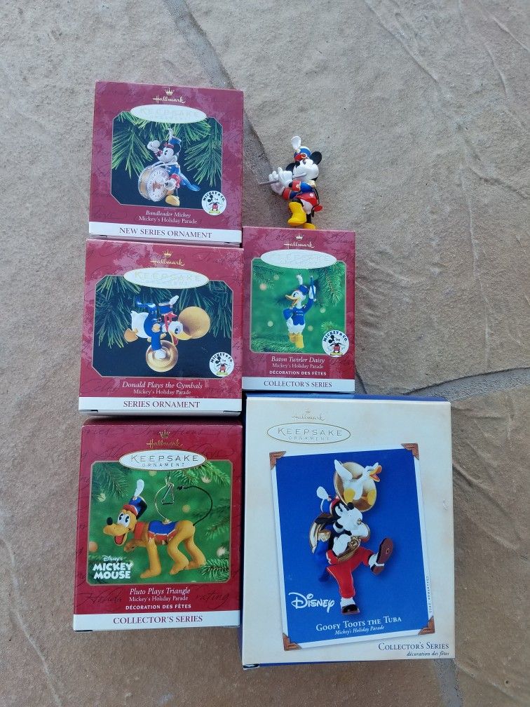 Disney's Mickey Mouse Parade Hallmark Christmas Ornaments $60 For the Set (Read Description)