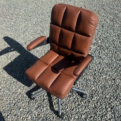 Brown PU Leather Ergonomic Executive Office Desk Chair