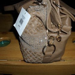 CLAUDIA SATCHEL TAN Satchel Shoulder Handbag Purse