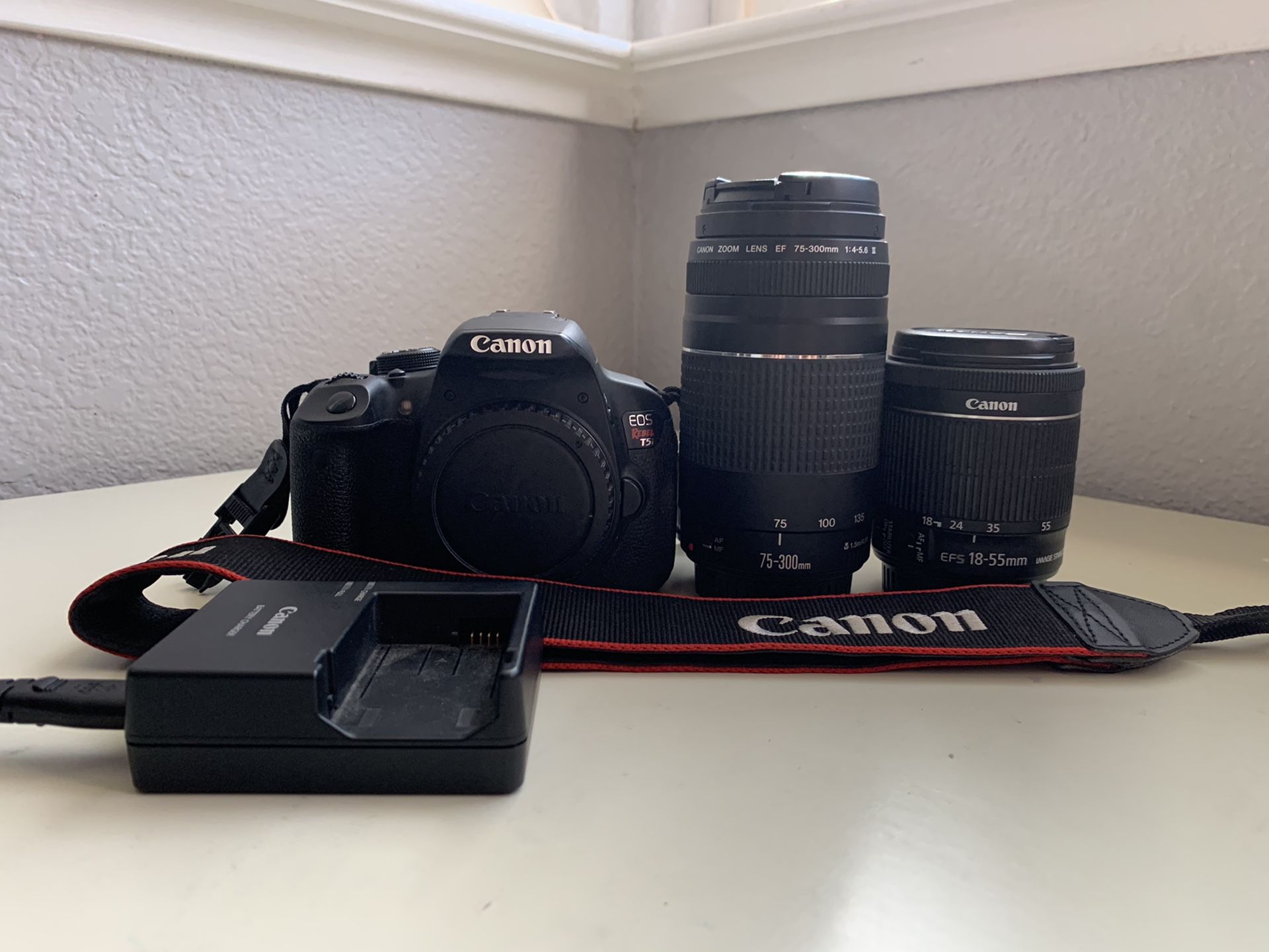 Canon Rebel t5i with two lenses