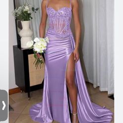 Size 6 Prom Dress Light Lilac Available Only