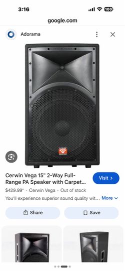 15" 2-Way Full Range Passive PA Speaker - INT-152V2