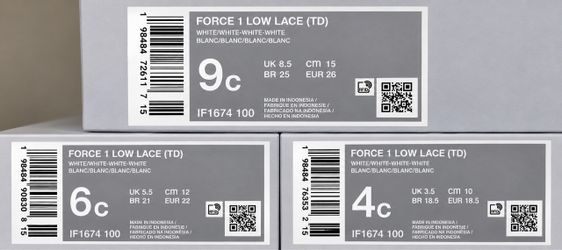 Nike Force 1 Low White Toddler 4C, 4 Pairs Available