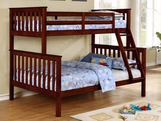 New in box twin over full wood bunkbed frame only special