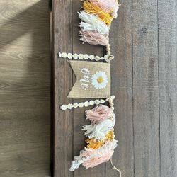 Flower “one” Highchair Banner 