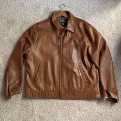 Men’s POLO by Ralph Lauren Tan Leather Jacket size XL
