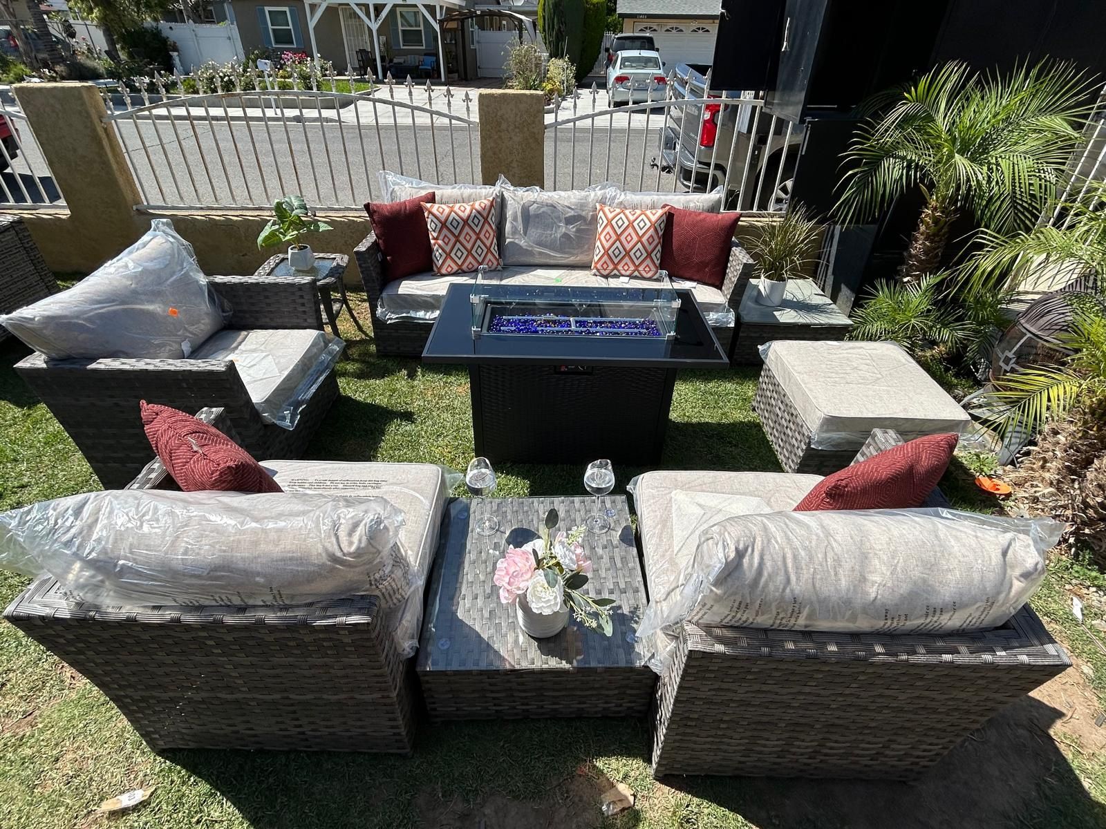 Brand New Patio Outdoor Furniture Set With Fire Pit