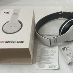 Wireless Headphones Over Ear P47 Super Bass 5.1, Volume Control, Bluetooth, Card Support SD, LED Lights, Compatible with Apple & Android, Built-in Mic