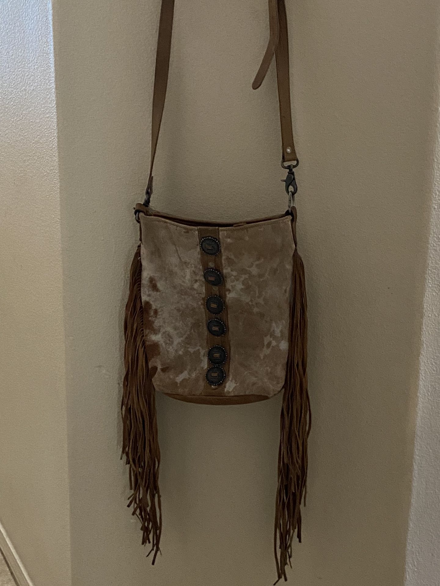 Western Cowhide Fringe Purse