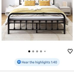 Metal bed frame (full size: matte black)