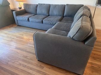 (Sold) Dark Gray L-Shape Sectional Sofa from Macy’s
