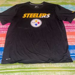 NFL Nike Pittsburgh Steelers Short Sleeve Black Tee Shirt Dri Fit Size XL