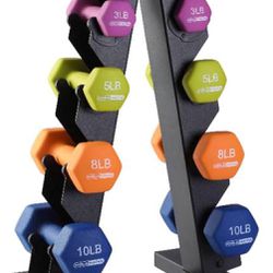 DUMBBELL SET & RACK - NEW EXERCISE WEIGHTS 