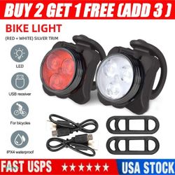Bike Light Set, Super Bright USB Rechargeable Bicycle Lights,Waterproof Mountain