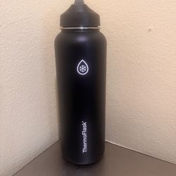 ThermoFlask 40 oz Black with Straw Lid