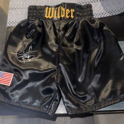 Deontay Wilder Signed Boxing Shorts (Beckett)