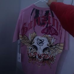 Skull Wings Back Pink T-shirt