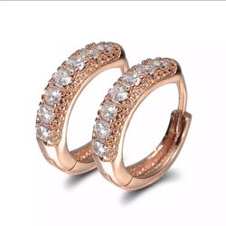 Charms Classic 10k yellow Gold Filled Cubic Zircon Wedding Hoop Earrings for engagement wedding
