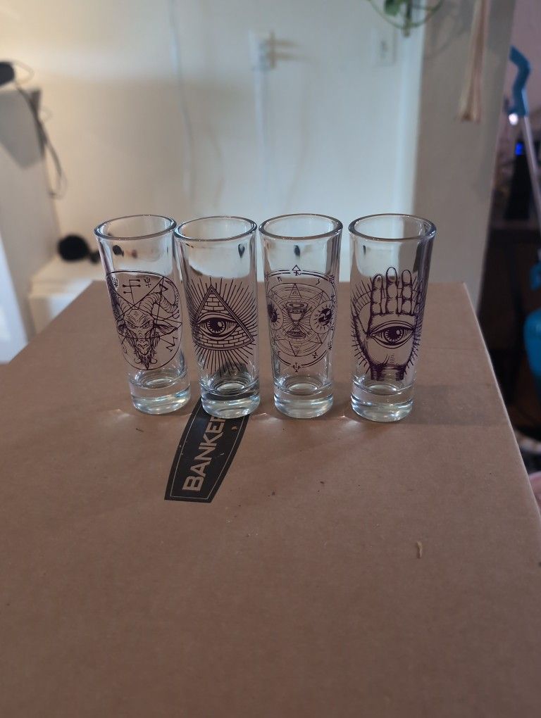 4 Halloween Shot Glasses