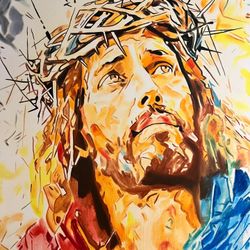Jesus Christ Handmade Original Painting by me/local artist Warren Willowdale.