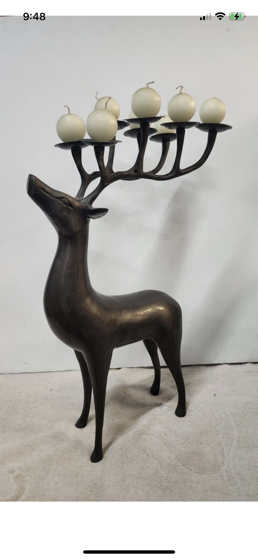 Copper Deer Antler Candle Holder Centerpiece Woodland