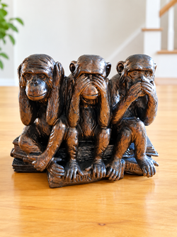 Three Wise Monkeys Figurine - See No Evil, Hear No Evil, Speak No Evil