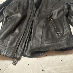 Black Leather Motorcycle Jacket 