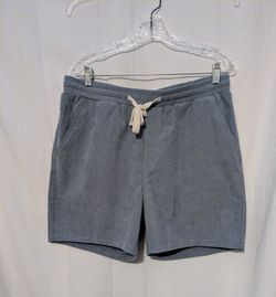 Light Blue Gray Corduroy Drawstring Shorts Size Large