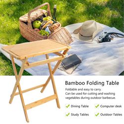 New Bamboo Table Foldable Portable Tray Table TV Desk for Living Room Kitchen Laptop Computer Stand Workstation