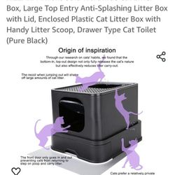 RIZZARI Millions Sold Wordwide Cat Litter Box, Large Top Entry Anti-Splashing Litter Box with Lid