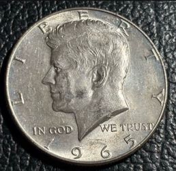 Half dollar 1965. Vintage coin USA