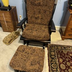Delling Rocking Fabric Chair and gliding ottoman