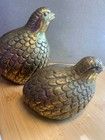 Mid Century Vintage Brass Quail Partridge Birds Figurines Set Of 2