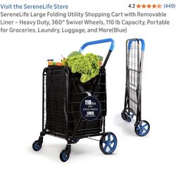 SereneLife Heavy-Duty Shopping Cart