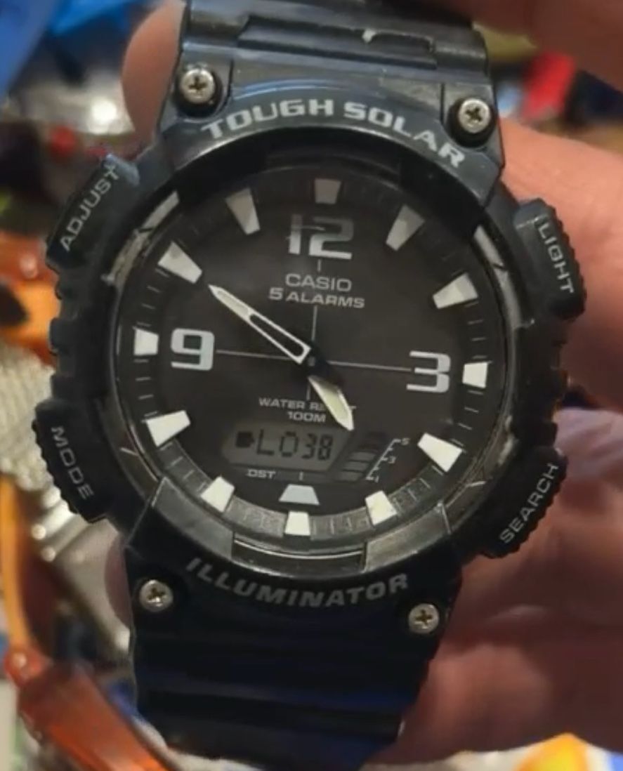 CASIO AQ-S810W Tough Solar Men 100m Analog Digital Quartz Alarm Chrono Watch