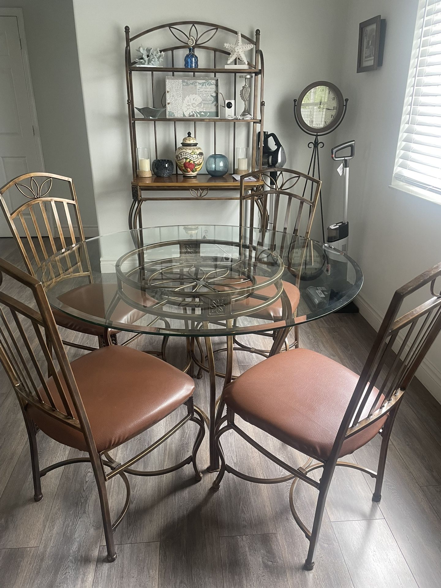 Table, Chairs, Baker Rack, Wine Rack All For Sale