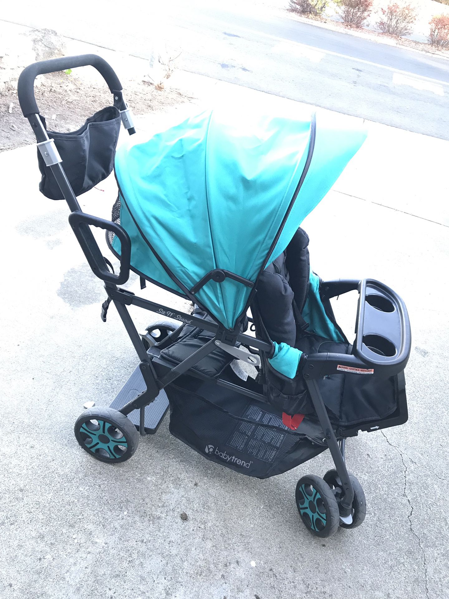 Baby stroller sit and stand