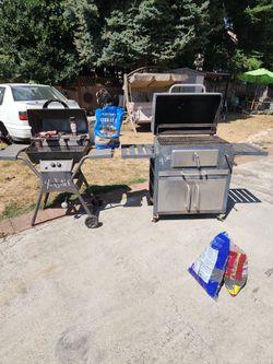 One smoker and one small BBQ griller