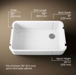 Kohler Ironridge 34” Undermount Farmhouse Kitchen Sink