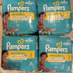 Pampers Swaddlers  4 PACK SIZE 3