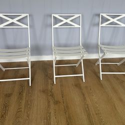 3 Metal Folding Chairs New 
