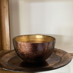 Beautiful Glass Pieces. Serving Bowl And Platter