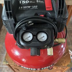 Porter Cable 6G 150 PSI Compressor/w Husky Wall Mount 50’ Of Hose