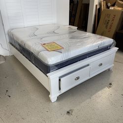 Queen Led Bed Frame Storage With Mattress 