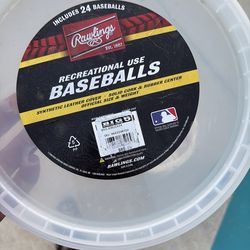 Bucket of baseballs