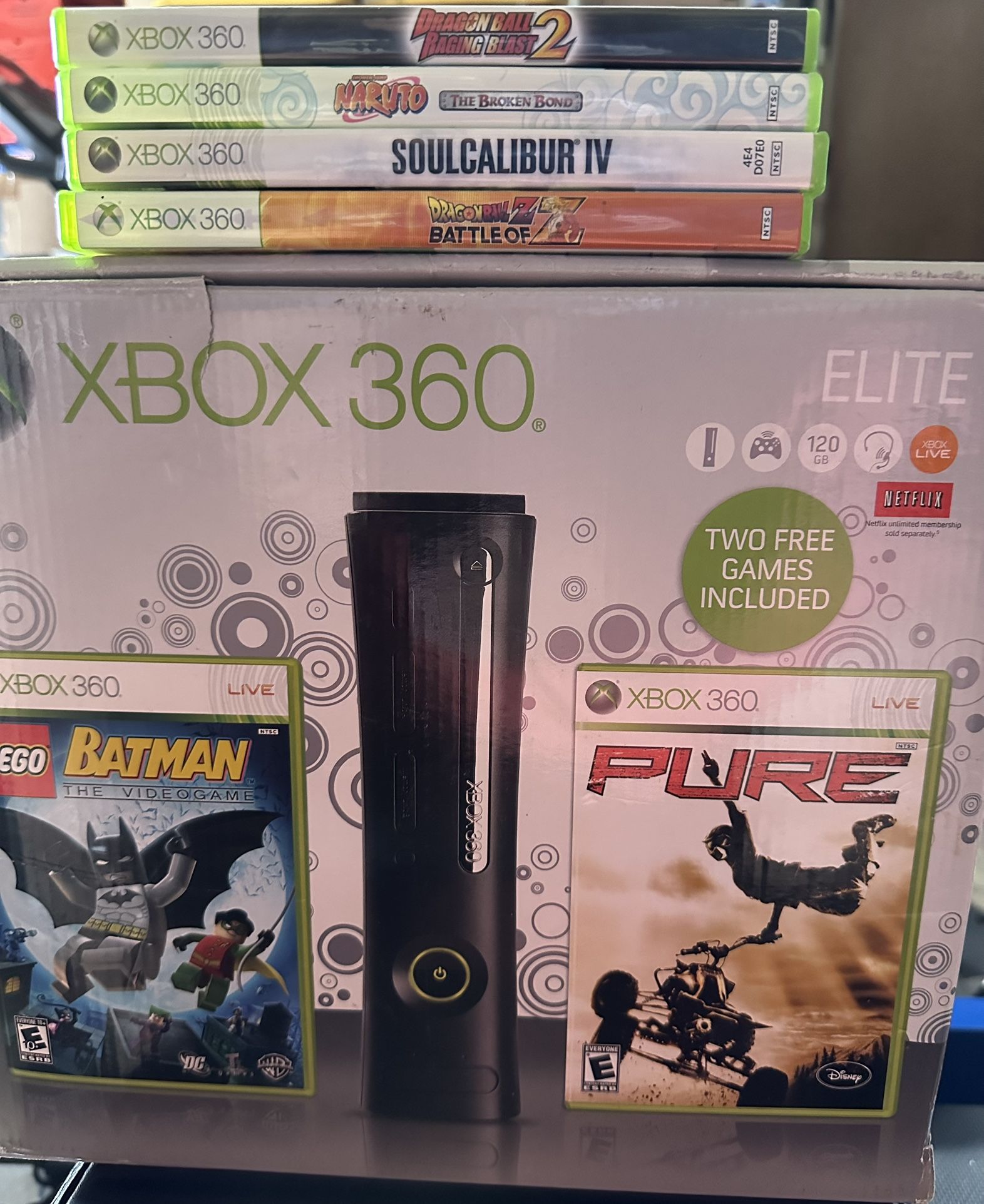 Xbox 360 Elite 120GB Console With 4 Games