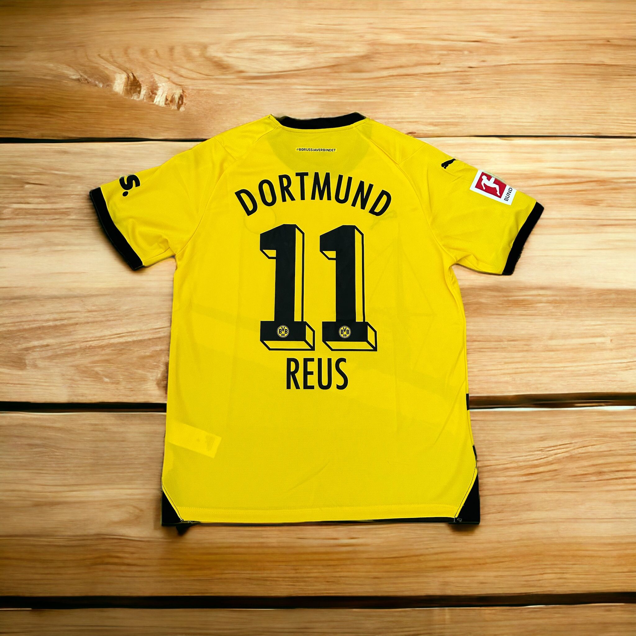 Soccer Jersey 23/24 Home Yellow Marco Reus 11 Borussia Dortmund Men Size Liga